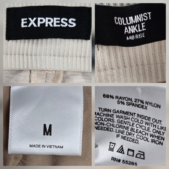 Express Medium Columnist Ankle Mid-Rise Pant Pockets Stretch - Picture 9 of 15